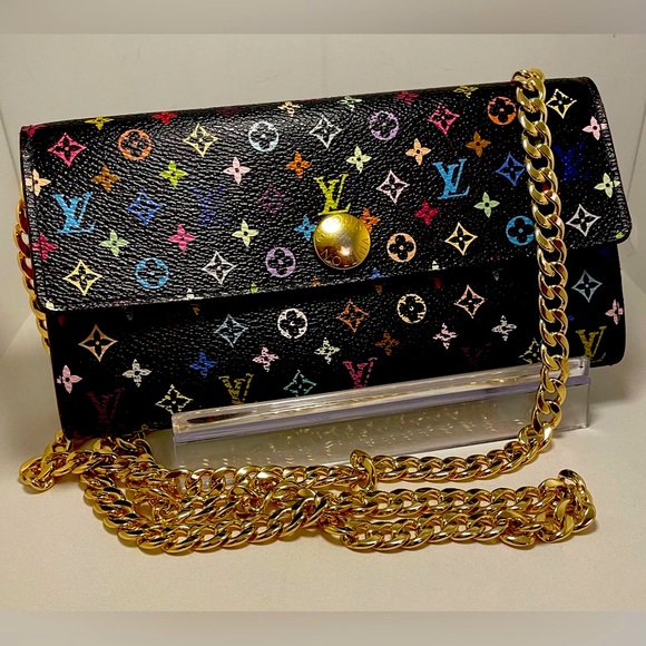 Louis Vuitton Murakami black Sarah wallet - Picture 4 of 15